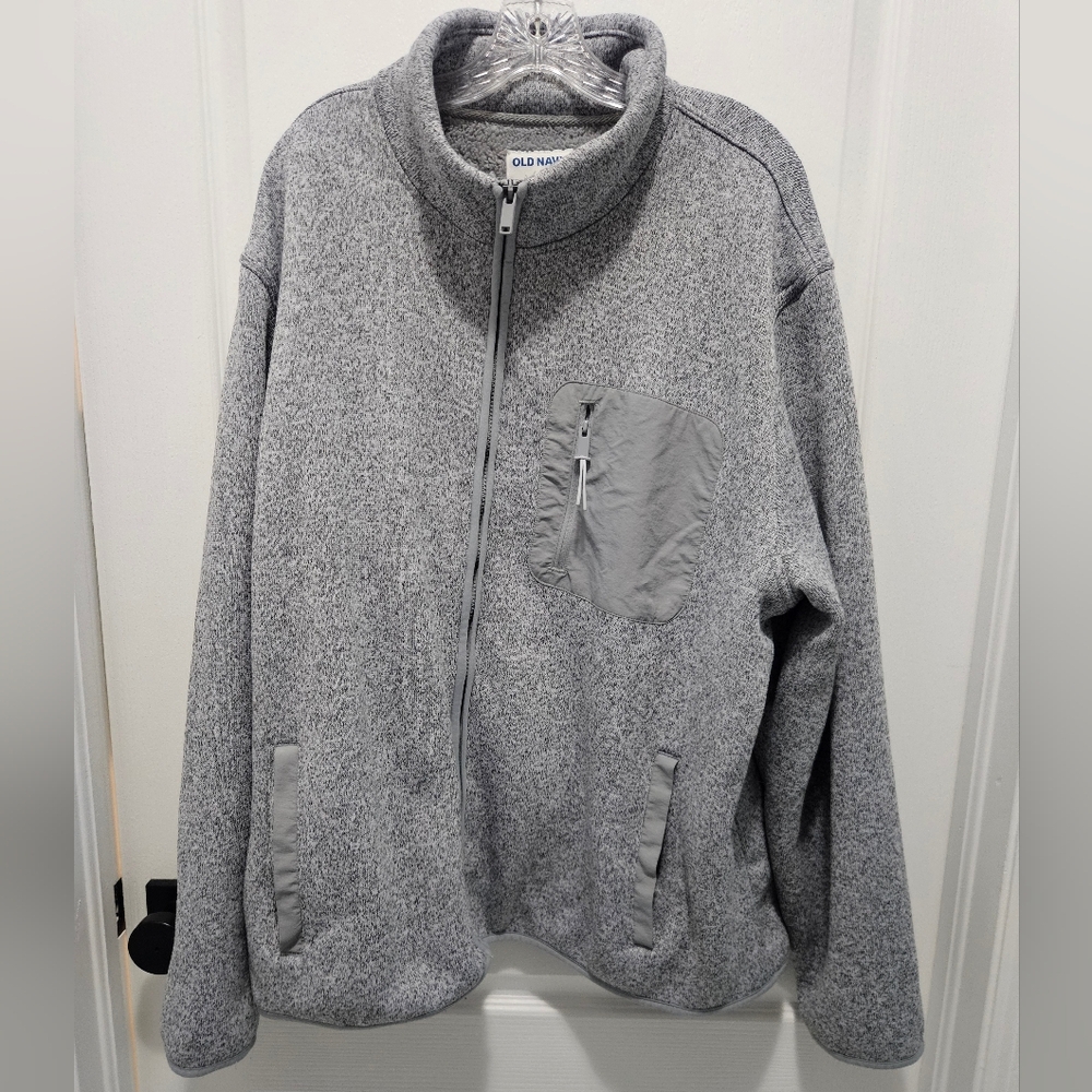 EUC Old Navy Sherpa-lined Fleece-knit Jacket XXXL 3X Men's Coat Gray